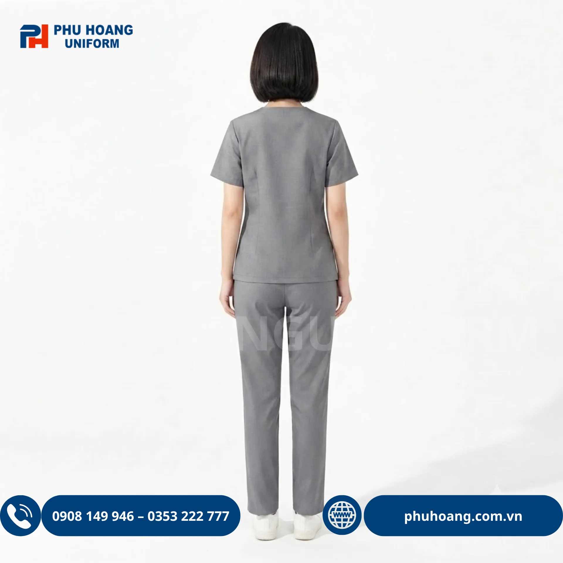 bo-scrubs-co-tim-mau-xam (3) Bộ đồng phục scrubs y tế cổ tim màu xám chất vải cotton lạnh cho điều dưỡng và spa