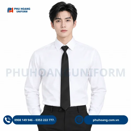 Hình ảnh chi tiết mẫu cà vạt dây cài màu đen. Sản phẩm có thiết kế thắt sẵn, form dáng chuẩn, chất liệu bền đẹp, phù hợp kết hợp với áo sơ mi làm đồng phục công sở, quản lý, lễ tân, hoặc nhân viên phục vụ nhà hàng - khách sạn.