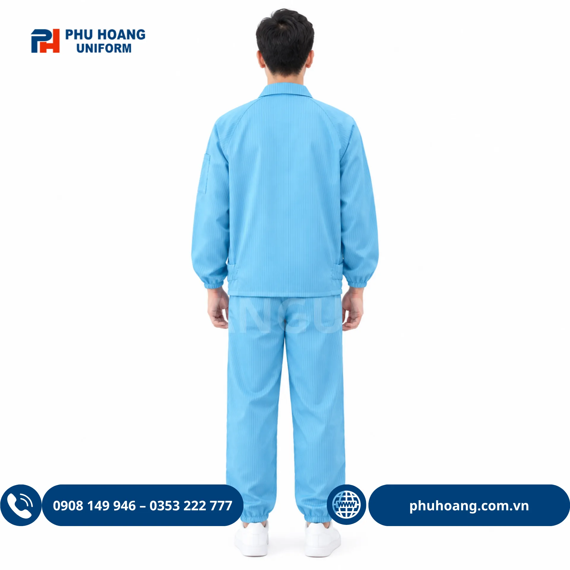 do-chong-tinh-dien-ao-roi-quan-mau-xanh (2) Bộ đồ chống tĩnh điện áo rời quần màu xanh chuẩn phòng sạch.
