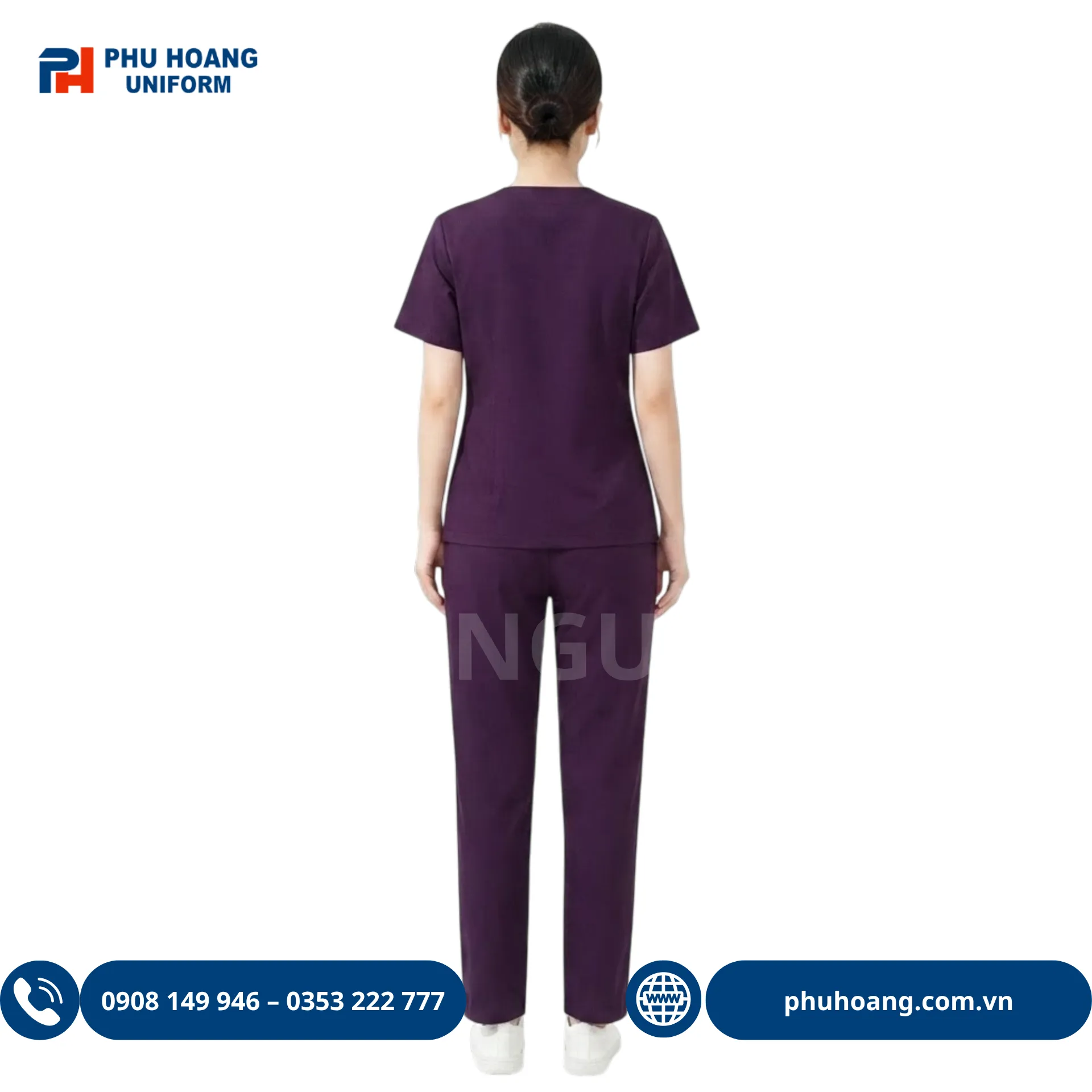 dong-phuc-scrub-y-te-mau-tim-dam (4) Đồng phục scrub y tế màu tím đậm chất vải cotton lạnh cho điều dưỡng và spa