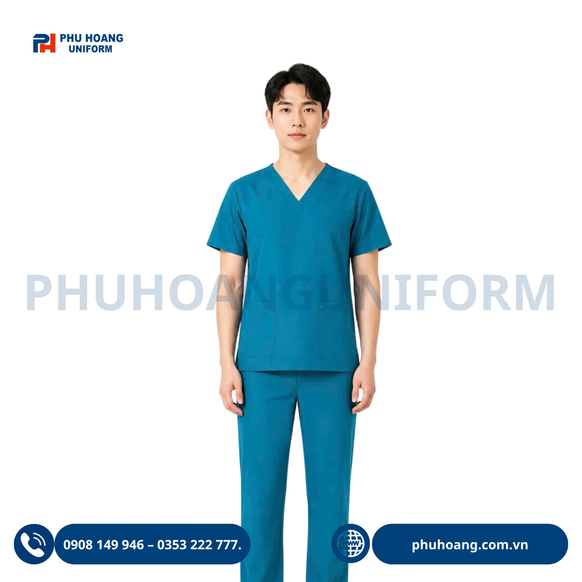 dong-phuc-scrubs-dieu-duong-mau-xanh-dam (2) Đồng phục scrubs điều dưỡng màu xanh đậm chất vải cotton lạnh cao cấp may sẵn tại xưởng Phú Hoàng
