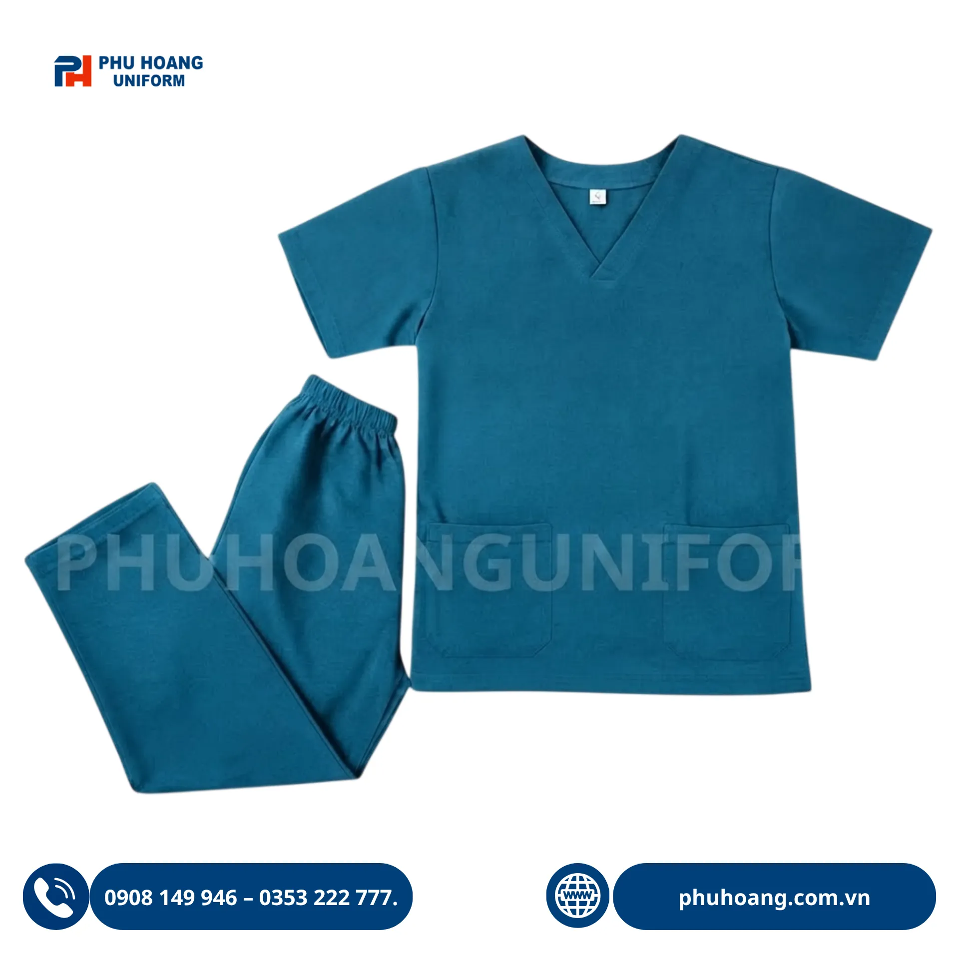 dong-phuc-scrubs-dieu-duong-mau-xanh-dam (4) Đồng phục scrubs điều dưỡng màu xanh đậm chất vải cotton lạnh cao cấp may sẵn tại xưởng Phú Hoàng
