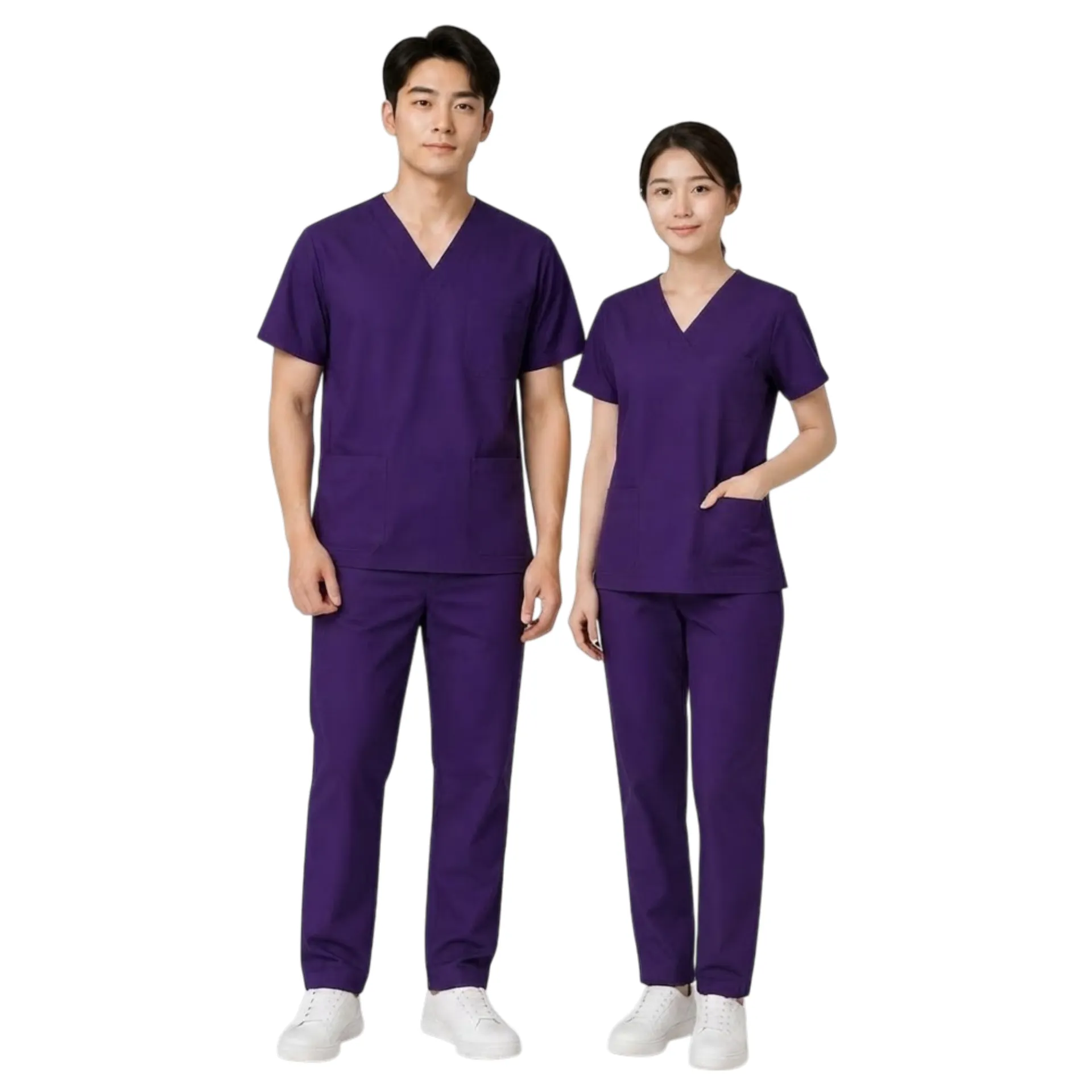 dong-phuc-scrubs-y-te-mau-tim-dam 20 Đồng phục scrubs y tế màu tím đậm chất vải cotton lạnh cho điều dưỡng và spa