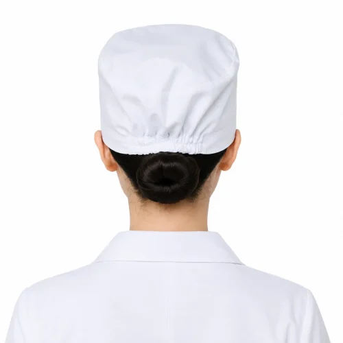 Nón bác sĩ đồng phục màu trắng, thiết kế gọn gàng, chuyên nghiệp, phù hợp cho bệnh viện, phòng khám và cơ sở y tế.