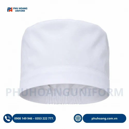 Nón bác sĩ đồng phục màu trắng, thiết kế gọn gàng, chuyên nghiệp, phù hợp cho bệnh viện, phòng khám và cơ sở y tế.