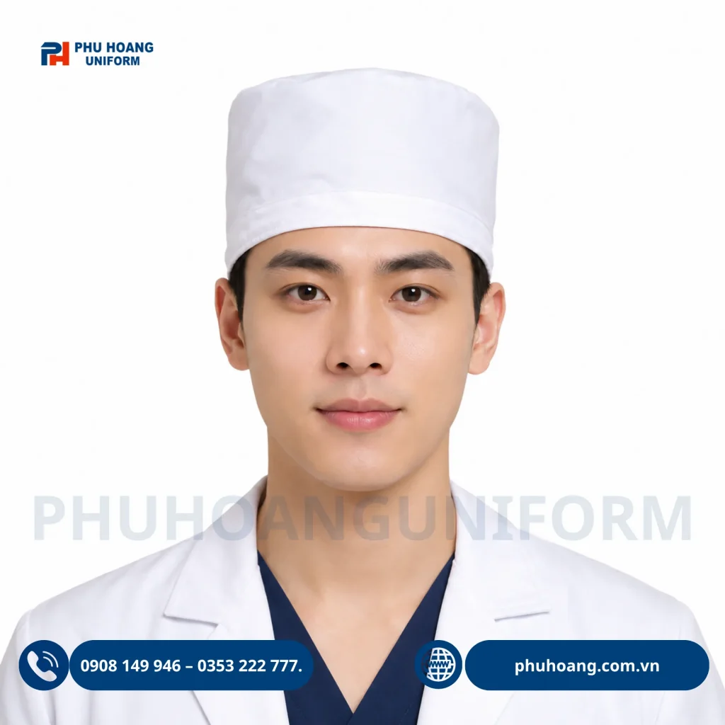 Nón bác sĩ đồng phục màu trắng Nón bác sĩ đồng phục màu trắng, thiết kế gọn gàng, chuyên nghiệp, phù hợp cho bệnh viện, phòng khám và cơ sở y tế.