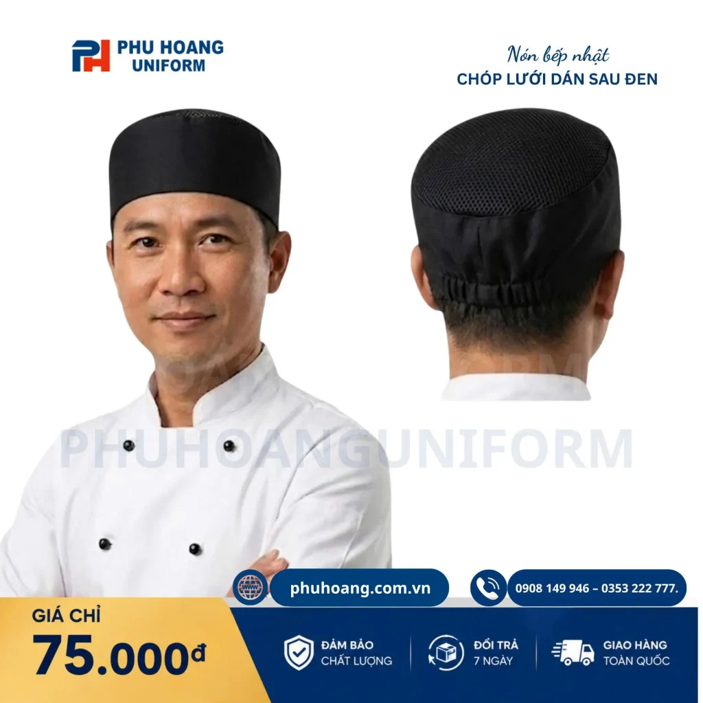 Nón đầu bếp đặt may theo yêu cầu Nón đầu bếp may theo yêu cầu, thiết kế chuyên nghiệp, phù hợp làm đồng phục bếp cho nhà hàng, khách sạn và quán ăn.