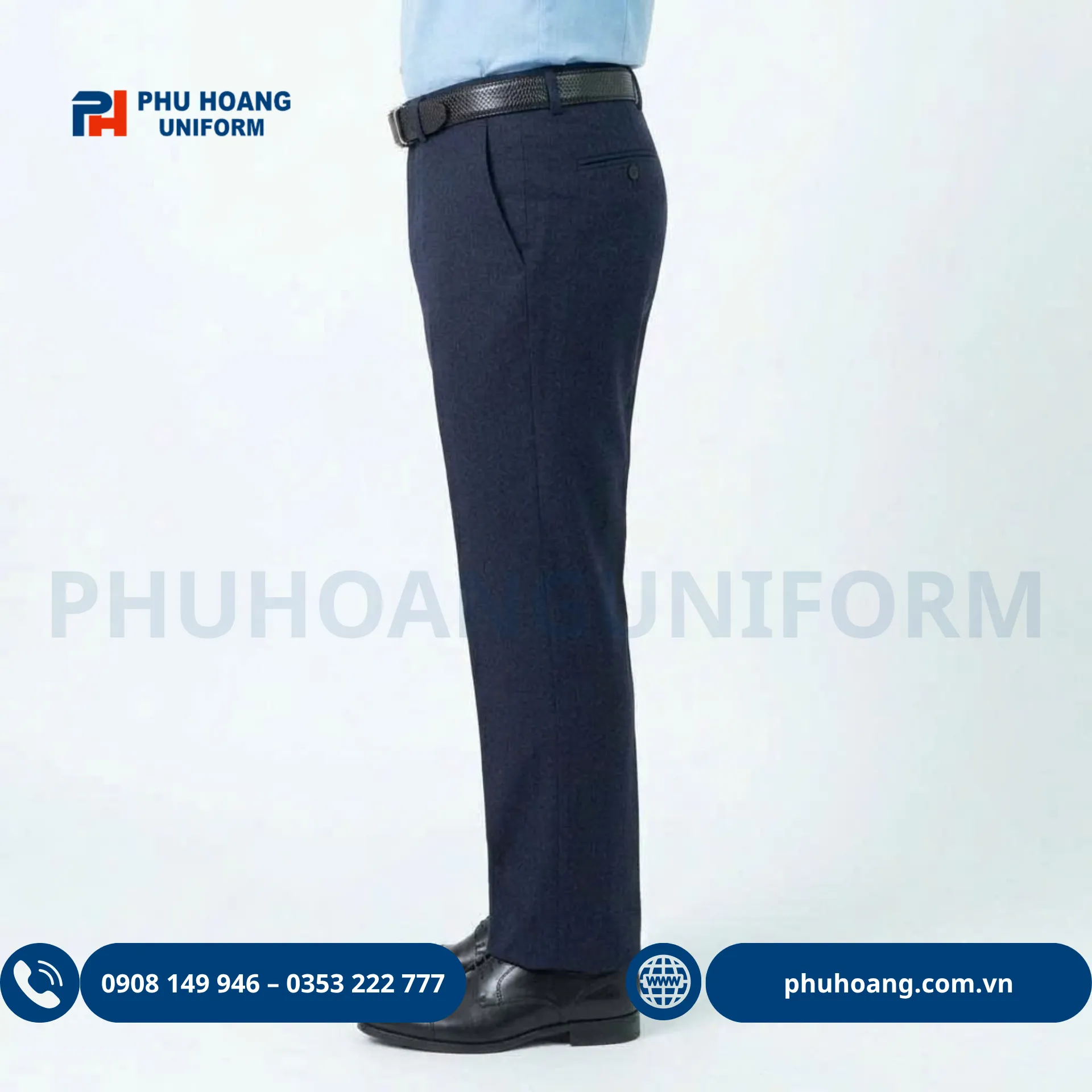 quan-bao-ve-mau-xanh-den (3) Khám phá mẫu quần bảo vệ xanh đen chất liệu vải kaki cao cấp từ Phú Hoàng Uniform. Thiết kế chuẩn form, bền bỉ, thoáng mát, lưng thun linh hoạt. Hotline: 0353.222.777.