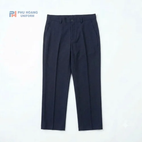 Khám phá mẫu quần bảo vệ xanh đen chất liệu vải kaki cao cấp từ Phú Hoàng Uniform. Thiết kế chuẩn form, bền bỉ, thoáng mát, lưng thun linh hoạt. Hotline: 0353.222.777.
