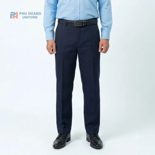 Khám phá mẫu quần bảo vệ xanh đen chất liệu vải kaki cao cấp từ Phú Hoàng Uniform. Thiết kế chuẩn form, bền bỉ, thoáng mát, lưng thun linh hoạt. Hotline: 0353.222.777.