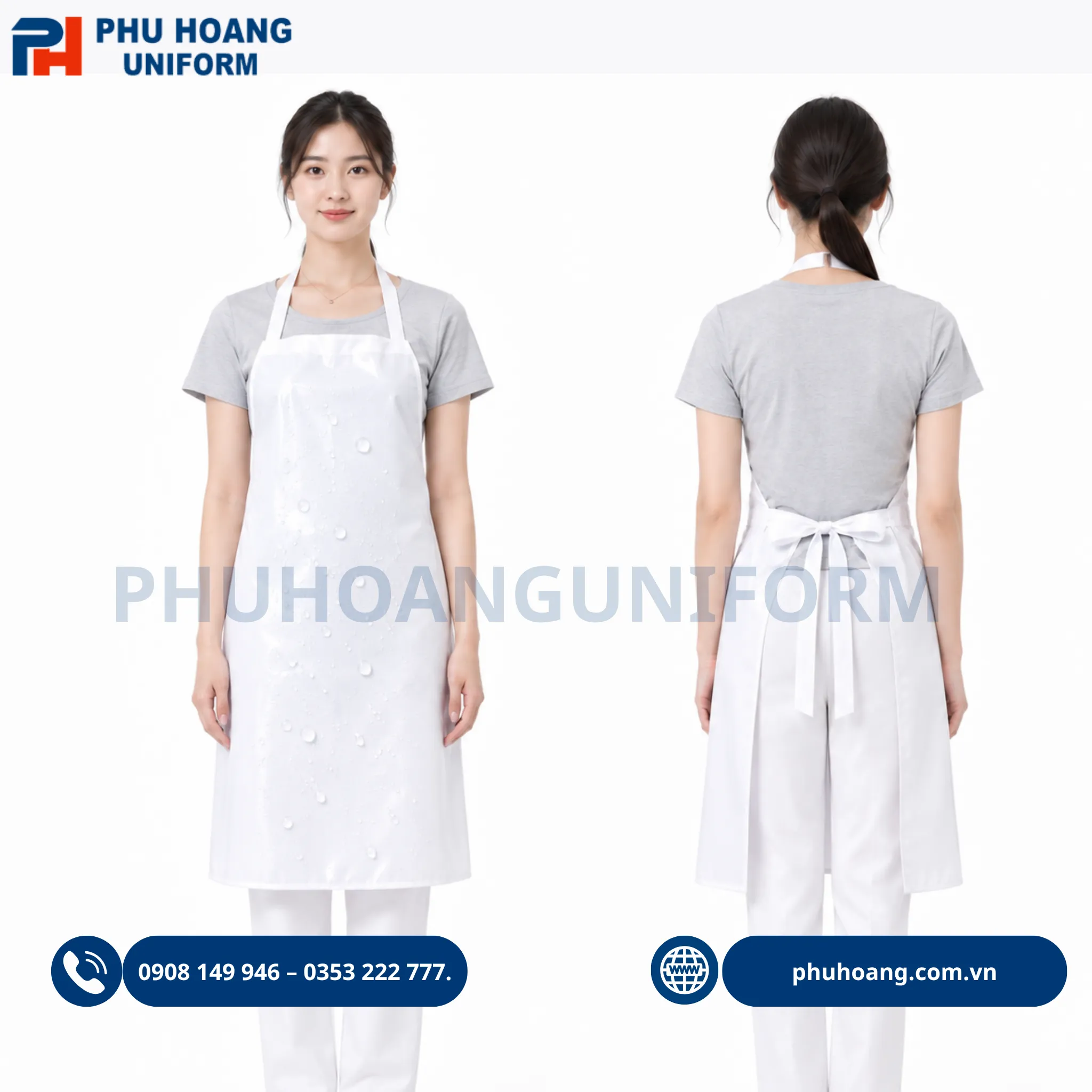 tap-de-nilon-chong-tham-nuoc-mau-trang (3) Tạp dề nilon chống thấm nước màu trắng chất lượng cao, thiết kế tiện lợi giúp bảo vệ quần áo sạch sẽ khi làm việc.
