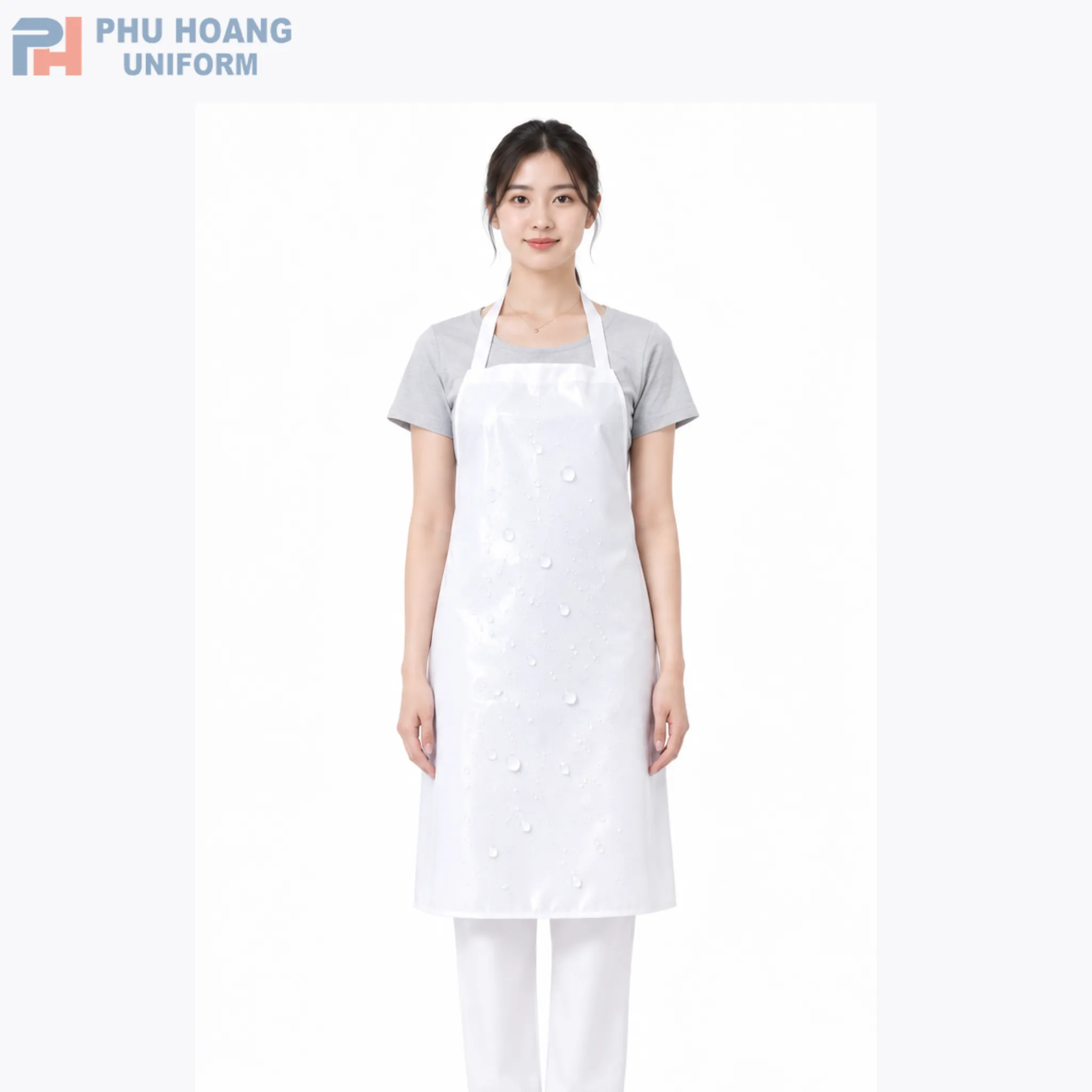 tap-de-nilon-chong-tham-nuoc-mau-trang Tạp dề nilon chống thấm nước màu trắng chất lượng cao, thiết kế tiện lợi giúp bảo vệ quần áo sạch sẽ khi làm việc.