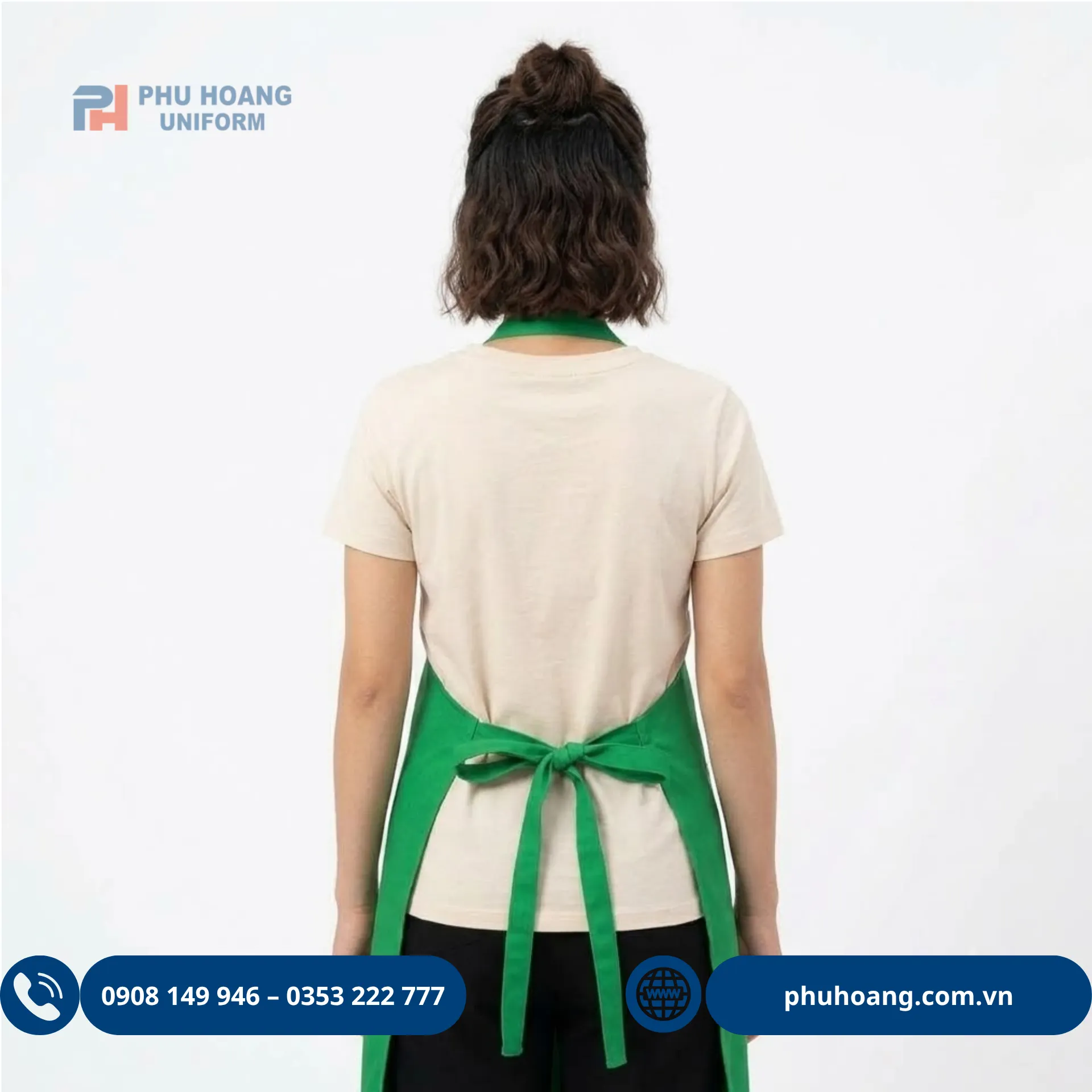 tap-de-yem-co-tang-dua-mau-xanh-la (3) Tạp dề yếm có tăng đưa màu xanh lá, thiết kế gọn gàng, nổi bật, phù hợp làm đồng phục nhà hàng, quán ăn, quán cà phê