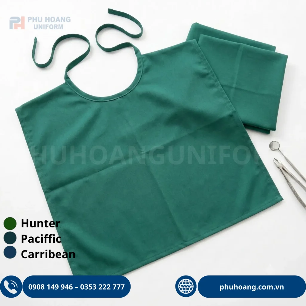 Khăn choàng cổ nha khoa cao cấp Phú Hoàng Uniform Mua khăn choàng cổ nha khoa cao cấp tại Phú Hoàng Uniform. Chất liệu thoáng mát, chống bám bẩn, thiết kế gọn gàng, chuyên nghiệp
