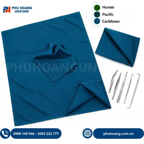 Săng phẫu thuật vải hấp màu xanh y tế cao cấp chuẩn vô khuẩn phòng mổ.