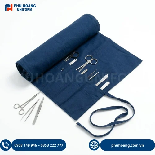Túi dụng cụ y tế phẫu thuật Phú Hoàng với 3 màu Hunter, Pacific, Caribbean, sắp xếp khoa học và thao tác tiện lợi.
